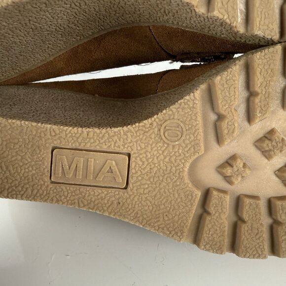 Mia Brigitta Wedge Heel Pump Suede Leather Tasseled Loafers Brown Women 10 Shoes - Picture 14 of 15